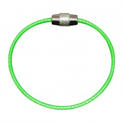 Stainless steel wire keyring - round rope - screwable connector