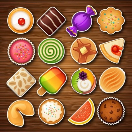Desserts shaped fridge magnets - 16 pieces