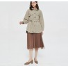 Vintage woolen beige jacket - with pockets / belt / buttonsJackets