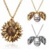 Sunflower shaped pendant with necklace - openable - "You Are My Sunshine" lettering