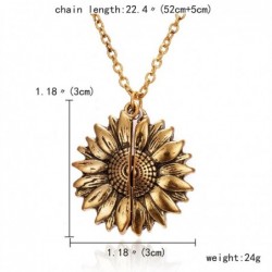 Sunflower shaped pendant with necklace - openable - "You Are My Sunshine" lettering