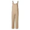 Vintage linen jumpsuit - lace up straps - loose - wide leg