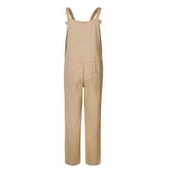Vintage linen jumpsuit - lace up straps - loose - wide leg