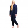 One piece pyjama - fluffy fleece warm jumpsuit - with hood / zipper