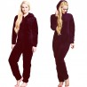 One piece pyjama - fluffy fleece warm jumpsuit - with hood / zipper