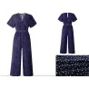 Classic polka dots jumpsuit - short sleeve - loose leg