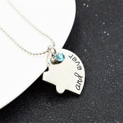 "Best Friends Forever and Ever" - heart shaped necklace with crystals - 4 piecesNecklaces