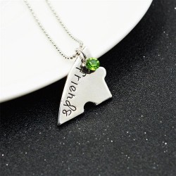 "Best Friends Forever and Ever" - heart shaped necklace with crystals - 4 piecesNecklaces