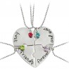 "Best Friends Forever and Ever" - heart shaped necklace with crystals - 4 piecesNecklaces