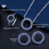 Classic round jewelry set - necklace / earrings / ring - with cubic zirconia