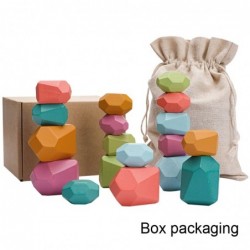 Wooden jenga stones - colorful building blocks - educational toy