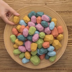 Wooden jenga stones - colorful building blocks - educational toy
