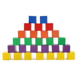 Colorful building cubes - wooden blocks - educational toy - 30 piecesWooden