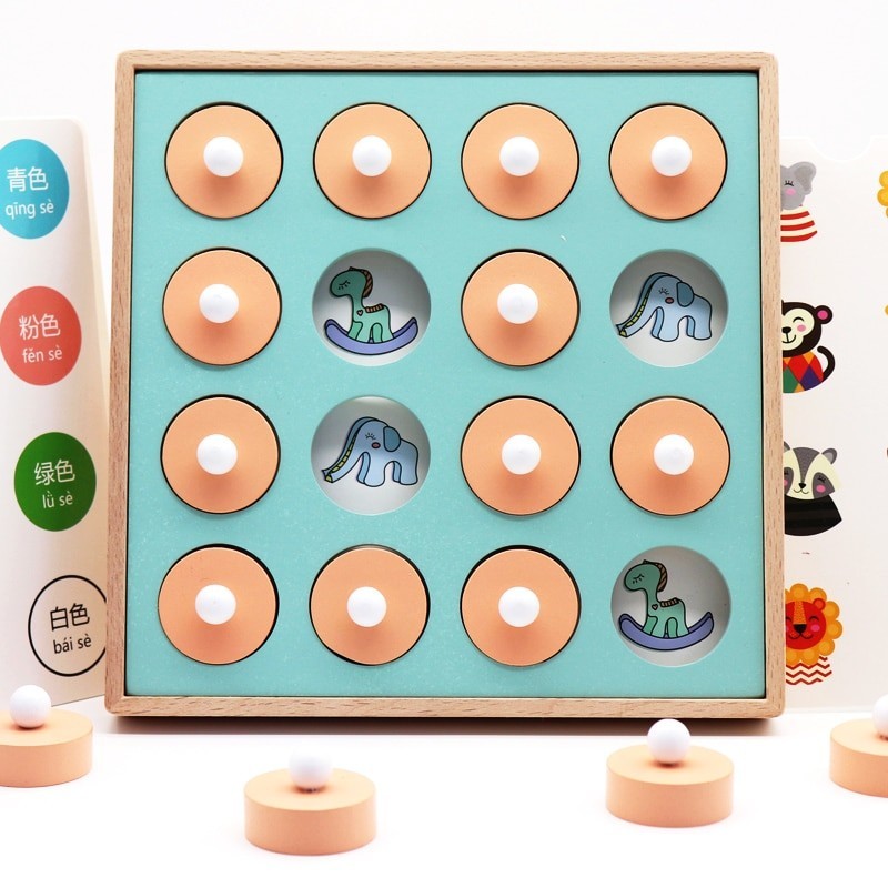 Memory matching - board game - wooden - 3D educational toy