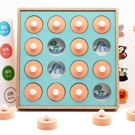 Memory matching - board game - wooden - 3D educational toy