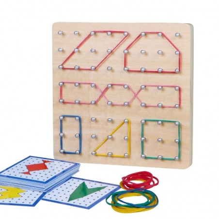 Creative graphics - rubber ties / nails - wooden puzzle board - educational toy