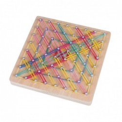 Creative graphics - rubber ties / nails - wooden puzzle board - educational toy
