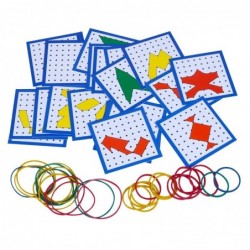 Creative graphics - rubber ties / nails - wooden puzzle board - educational toy