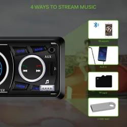 Bluetooth car radio Din 1 - AUX/TF/USB FM/MP3 - 60Wx4 - handsfree calling