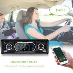Bluetooth car radio Din 1 - AUX/TF/USB FM/MP3 - 60Wx4 - handsfree calling