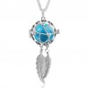 Pregnancy necklace - dreamcatcher with stainless steel feathers / Mexican Bola ball with soundNecklaces