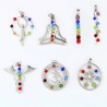 Reiki 7 crystal beads - Chakra - pendant for necklace - Yoga / meditation / angel shape