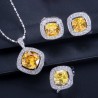 Elegant jewellery set - necklace / earrings / ring - with sapphire - sterling silver