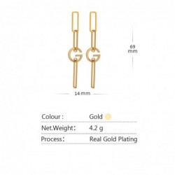 Stylish irregular geometric long earrings - with G letter - goldEarrings