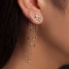 Classic long crystal earrings with stars streamlined