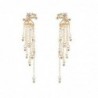 Classic long crystal earrings with stars streamlined