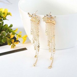 Classic long crystal earrings with stars streamlined