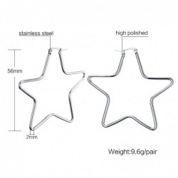 Large star hoop silver earringsEarrings