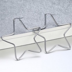 Large star hoop silver earringsEarrings