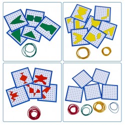 Creative graphics - rubber ties / nails - wooden puzzle board - educational toy