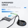 Desktop grommet - USB 3.0 HUB type-C - high speed splitter - with SD / TF / headphone / microphone adapter - for PCHubs