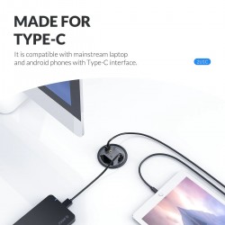Desktop grommet - USB 3.0 HUB type-C - high speed splitter - with SD / TF / headphone / microphone adapter - for PCHubs