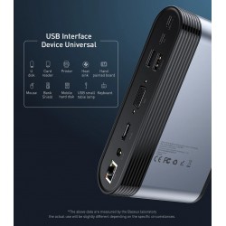 Baseus - USB-C 3.0 / HUB type-C to HDMI - RJ45 VGA SD / TF - power adapter - 17 in 1 docking station for Macbook Pro