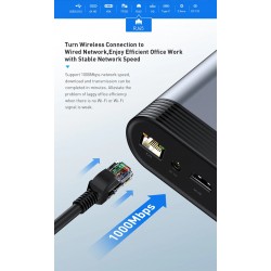 Baseus - USB-C 3.0 / HUB type-C to HDMI - RJ45 VGA SD / TF - power adapter - 17 in 1 docking station for Macbook Pro