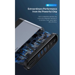 Baseus - USB-C 3.0 / HUB type-C to HDMI - RJ45 VGA SD / TF - power adapter - 17 in 1 docking station for Macbook Pro