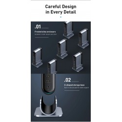 Baseus - USB-C 3.0 / HUB type-C to HDMI - RJ45 VGA SD / TF - power adapter - 17 in 1 docking station for Macbook Pro