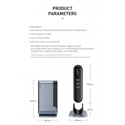 Baseus - USB-C 3.0 / HUB type-C to HDMI - RJ45 VGA SD / TF - power adapter - 17 in 1 docking station for Macbook Pro