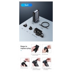 Baseus - USB-C 3.0 / HUB type-C to HDMI - RJ45 VGA SD / TF - power adapter - 17 in 1 docking station for Macbook Pro