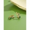 Elegant gold earrings - with square green crystalEarrings