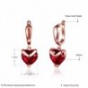 Luxurious earrings with red crystal heartEarrings