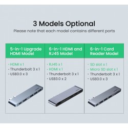 UGREEN - USB C HUB dual type-C to multi USB 3.0 4K HDMI - adapter Thunderbolt 3 - for MacBook Pro AirHubs
