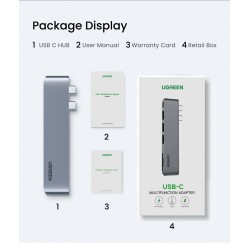 UGREEN - USB C HUB dual type-C to multi USB 3.0 4K HDMI - adapter Thunderbolt 3 - for MacBook Pro AirHubs