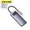 Baseus - USB C HUB USB type-C - multi HUB 3.0 - Ethernet - splitter - adapter - for Macbook / Samsung