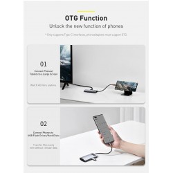 Baseus - USB C HUB USB type-C - multi HUB 3.0 - Ethernet - splitter - adapter - for Macbook / Samsung