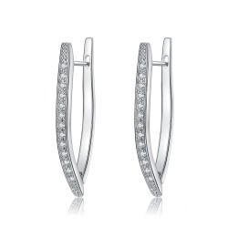 Elegant earrings with crystals - V-shape