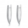 Elegant earrings with crystals - V-shape